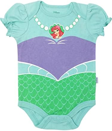 Disney Princess Ariel Cinderella Aurora Baby Girls Bodysuits and Headband - Image 6
