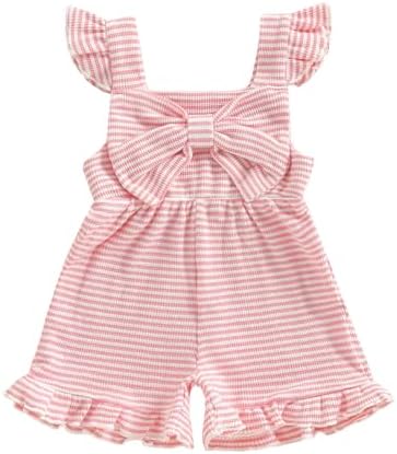 Little Girl Romper Toddler Overalls Summer Bow Jumpsuit Boho Outfit 6M-5T by Nibbcoa