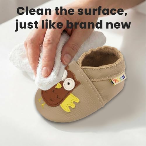 YALION Baby Soft Leather Shoes Suede Sole Infant Toddler First Walking Sports - Image 6