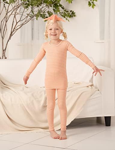 AVAUMA Stripe Pattern Baby Boys Girls Pajama Set Kids Toddler Snug fit Ribbed - Image 2