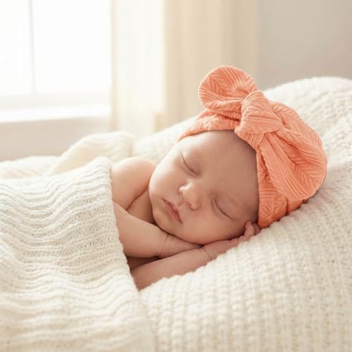 DRESHOW BQUBO Newborn Baby Bow Knot Turban Hat Hospital Hat Baby Infant Beanie - Image 5