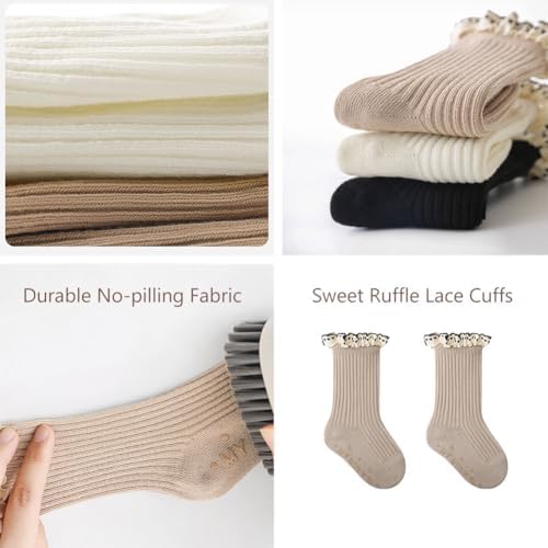 Toddler Girl Ruffle Socks Baby Girls Knee High Socks - Image 4
