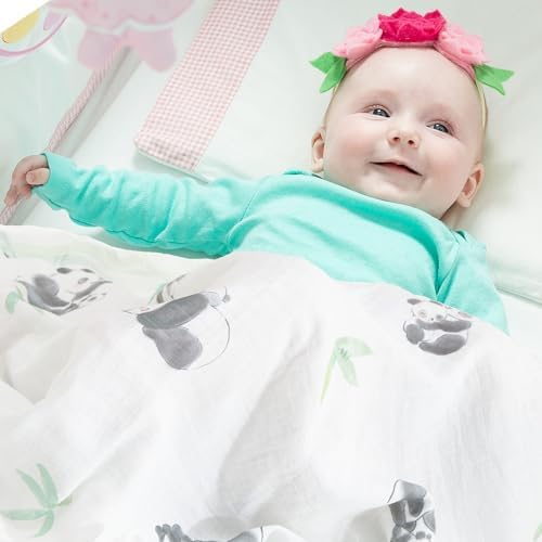 Baby Swaddle Blankets, Bamboo Muslin Receiving Blanket | 4-Pack, Lightweight & - Image 4