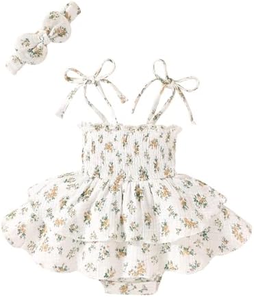 YOUNGER TREE Baby Girl Clothes Infant Summer Romper Dress Sleeveless Bodysuit by YOUNGERTREE
