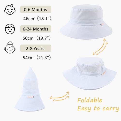 Bamery Baby Toddler Girls Bucket Hat Newborn Sun Hats - Image 6
