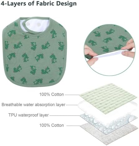 Hakochia Waterproof Baby Bibs Organic Cotton Super Soft and Absorbent - Image 2