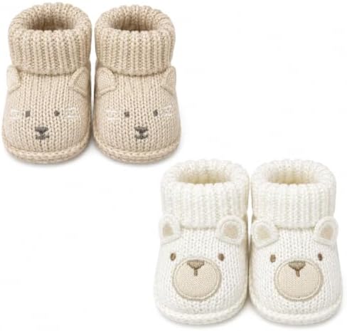 2 pairs Cute Knit Animal Baby Booties by Unknown