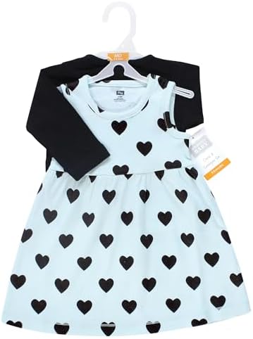 Hudson Baby Infant and Toddler Girls Cotton Dress and Cardigan Set - Image 2