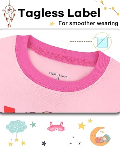 DAUGHTER QUEEN Girls Summer Pajamas Set 4 Pieces 100% Cotton Sleepwear Size 18 - Image 3
