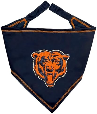 Pets First NFL Chicago Bears TIE Bandana, Large/X-Large. Dog Cat Scarf Bib by PETSFIRST