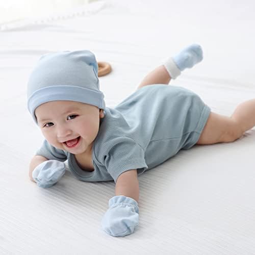MAMIMAKA Baby Hat and Mittens Set Newborn Baby Hats Caps - Image 4
