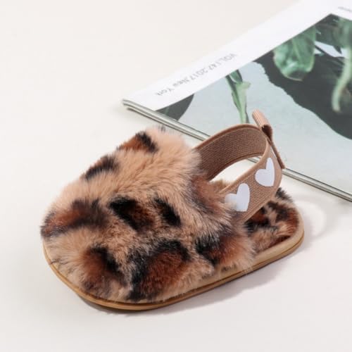 Baby Shoes Pink Leopard Baby Girl Slippers Non-Slip Soft Sole Toddler First - Image 4