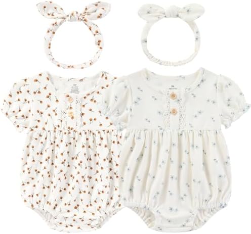 Ruliby Baby Girls Clothes Cotton Bubble Romper Summer Newborn Outfits | by Ruliby