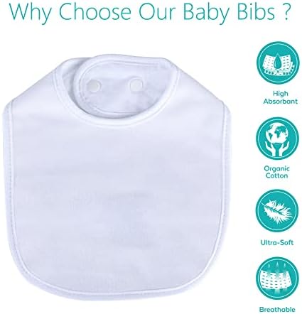 Hakochia Waterproof Baby Bibs Organic Cotton Super Soft and Absorbent - Image 2