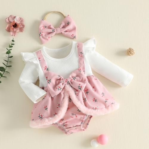 FYBITBO Newborn Baby Girl Clothes Floral Romper Dress Infant Bodysuit 0-12M - Image 7
