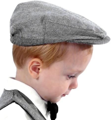 A&J DESIGN Baby Boys Newsboy Cap Toddler Kids Tweed Vintage Flat Hat - Image 5