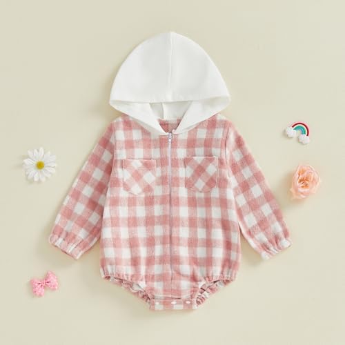 Douhoow Baby Boy Hooded Romper Long Sleeve Boy Plaid Hoodies Baby Jacket Infant - Image 2