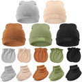 BQUBO Newborn Baby Hat Mittens Socks Set Infant Cotton Beanie Gloves Thick Warm by DRESHOW