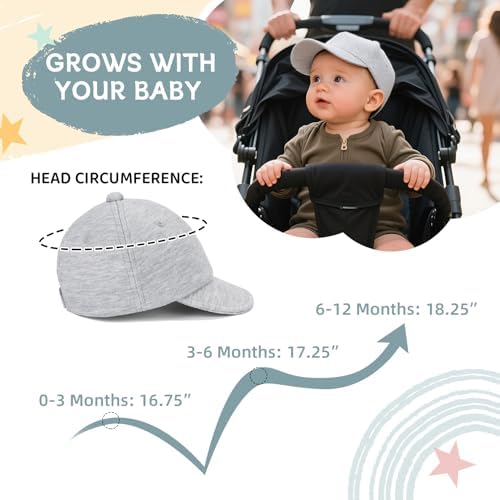 Durio Baby Baseball Cap UPF 50+ Infant Sun Hat Elastic Back 0-12 Months - Image 7