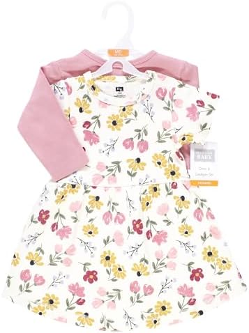 Hudson Baby Infant and Toddler Girls Cotton Dress and Cardigan Set - Image 2