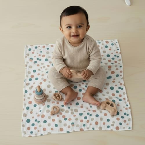 Cotton Baby Swaddle Blanket 28"x28" – Soft Breathable Newborn Receiving Blanket - Image 2