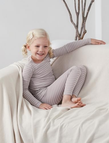 AVAUMA Stripe Pattern Baby Boys Girls Pajama Set Kids Toddler Snug fit Ribbed - Image 5