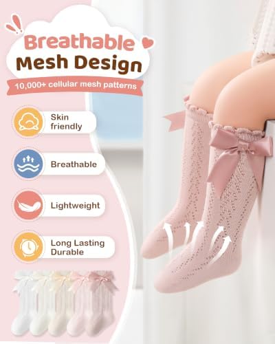 Toddler Girl Ruffle Socks Baby Girls Knee High Socks - Image 2