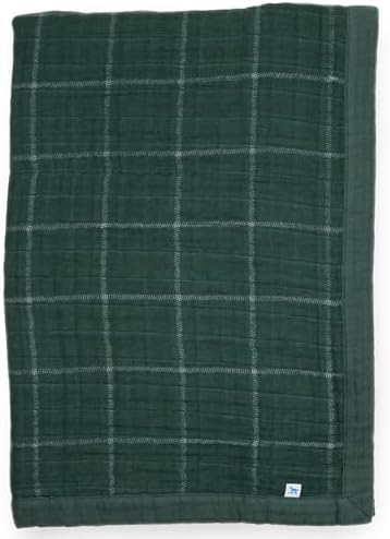 Little Unicorn Evergreen Plaid Cotton Muslin Quilt Receving Blanket | 100% by LittleUnicorn