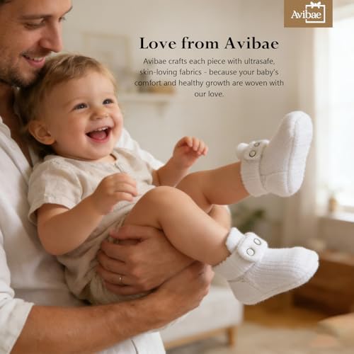 Avibae Baby Booties, Warm Infant Girl Boy Socks Bootie, Newborn Knit Shoes - Image 5