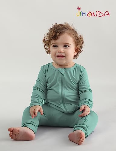 Jimonda Baby Romper Boys Girls Bamboo Pajamas 2-Way Zipper Footless Unisex Long - Image 4