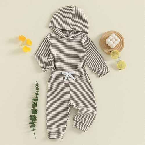 Thorn Tree Newborn Unisex Baby Clothes Set Hooded Long Sleeve Bodysuit Stretchy - Image 3