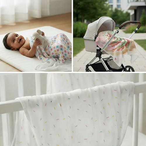 Cotton Baby Swaddle Blanket 28"x28" – Soft Breathable Newborn Receiving Blanket - Image 4