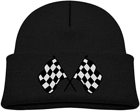 Beanies Hats Newborn Boys Girls Funny Warm Caps Checkered Flags Hat Infant Race by swqfzki