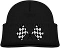 Beanies Hats Newborn Boys Girls Funny Warm Caps Checkered Flags Hat Infant Race by swqfzki