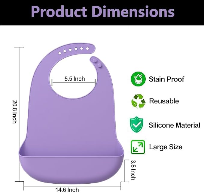 Silicone Adult Bib, Adjustable and Washable Bib - Image 3