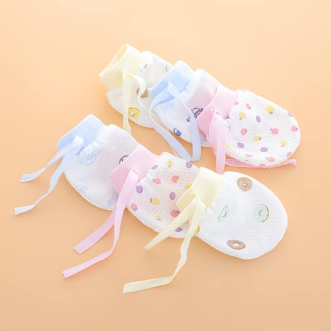 Cute Boys Girls Cotton No Scratch Gloves Drawstring Adjustable Mittens - Image 2