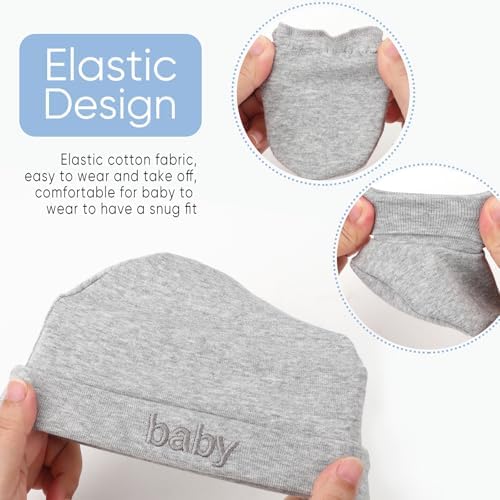 BQUBO Newborn Baby Hat Mittens Socks Set Infant Cotton Beanie Gloves Thick Warm - Image 6