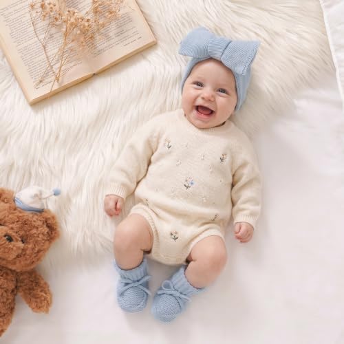 Hadetoto Baby Headband and Booties Set, 100% Organic Cotton - Image 3