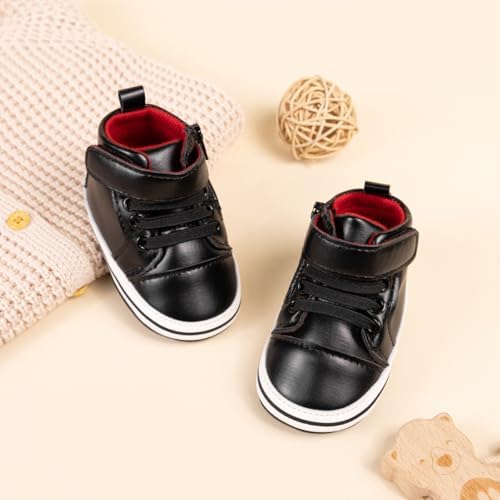 Meckior Toddler Baby Boys Girls High Tops Ankle Sneakers Soft Anti-Slip Sole PU - Image 3
