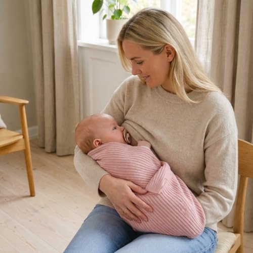 Receiving Blankets, 100% Organic Cotton Knit, Newborn Baby Swaddle | - Image 4