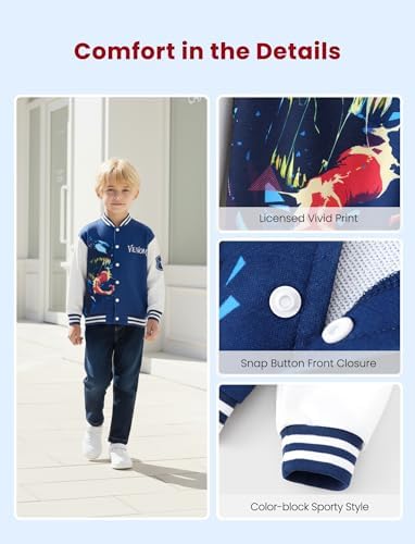 Disney Bomber Jacket Spider Man Marvel Toy Story Cars Varsity Cardigan2-13Y - Image 5