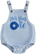 Honganda Baby Boy 1/2 Birthday Outfit Half Way to One Cake Smash Romper by Honganda