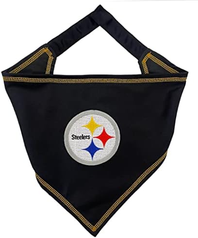Pets First NFL Pittsburgh Steelers TIE Bandana, Small/Medium. Dog Bandana Scarf by PETSFIRST