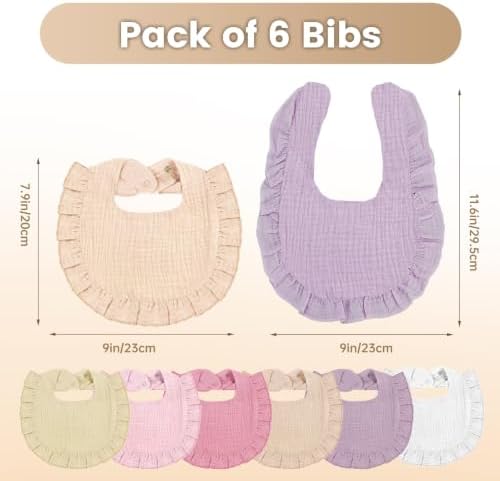 Oiomniv Muslin Baby Bibs, 100% Cotton Bandana Drool Bibs Soft Cotton Adjustable - Image 4