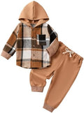 Infant Baby Boy Fall Winter Clothes Outfit Hooded Long Sweatshirt Pant Set by LIOMENGZI