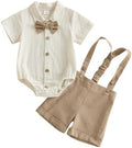 PUHHAPIEY Baby Boy Gentleman Wedding Outfit Dress Romper Suspender Pants | 0 3 by PUHHAPIEY