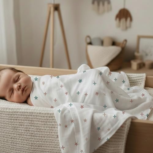 Cotton Baby Swaddle Blanket 28"x28" – Soft Breathable Newborn Receiving Blanket - Image 3