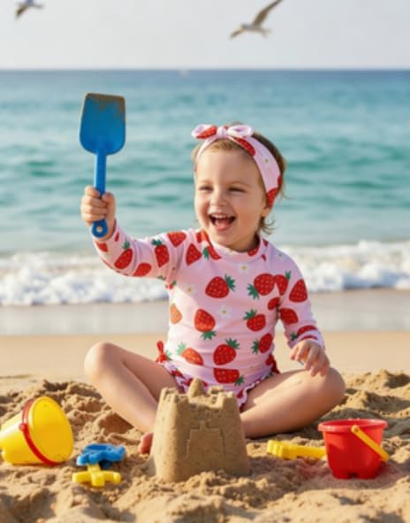 Renotemy Baby Swimsuit Girls One-Piece Swimwear Baby Beach Essentials 3M-3T - Image 3