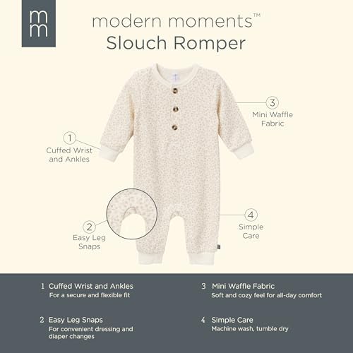 Modern Moments by Gerber Baby Henley Waffle Knit Romper - Image 6