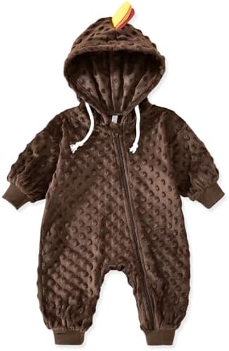 Unutiylo Unisex Baby Boys Girls Long Sleeve Infant Baby Zipper Hooded Jumpsuits by Unutiylo